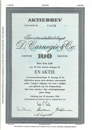 Investment AB D. Carnegie & Co.,