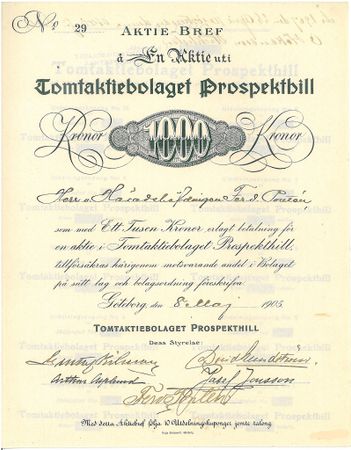 Tomt AB Prospekthill