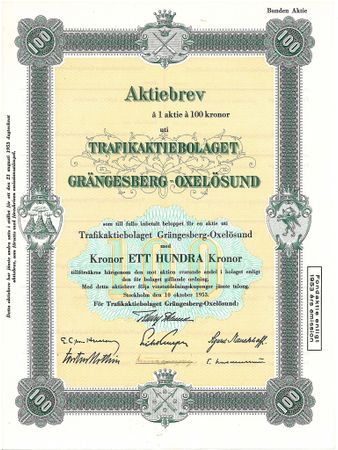 Trafik AB Grängesberg-Oxelösund, 1953