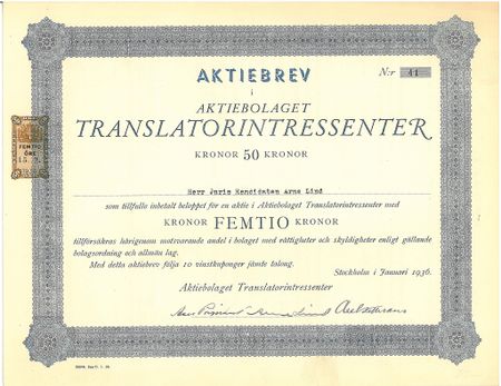 Translatorintressenter, AB