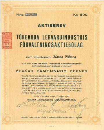 Töreboda Lervaruindustris Förvaltnings AB