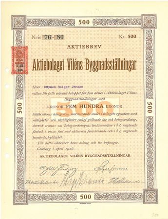 Viléns Byggnadsställningar, AB