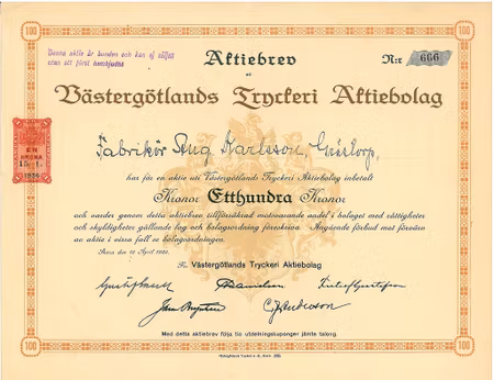 Västergötlands Tryckeri AB, 1935