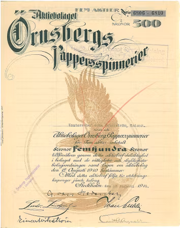 Örnsbergs Pappersspinnerier, AB 500 kr