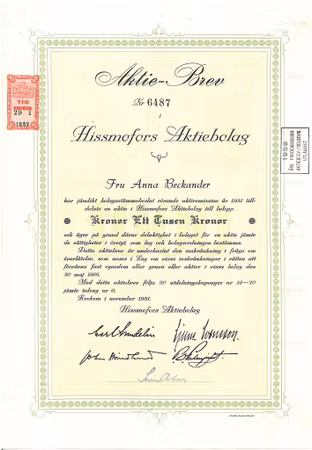 Hissmofors AB, 1951
