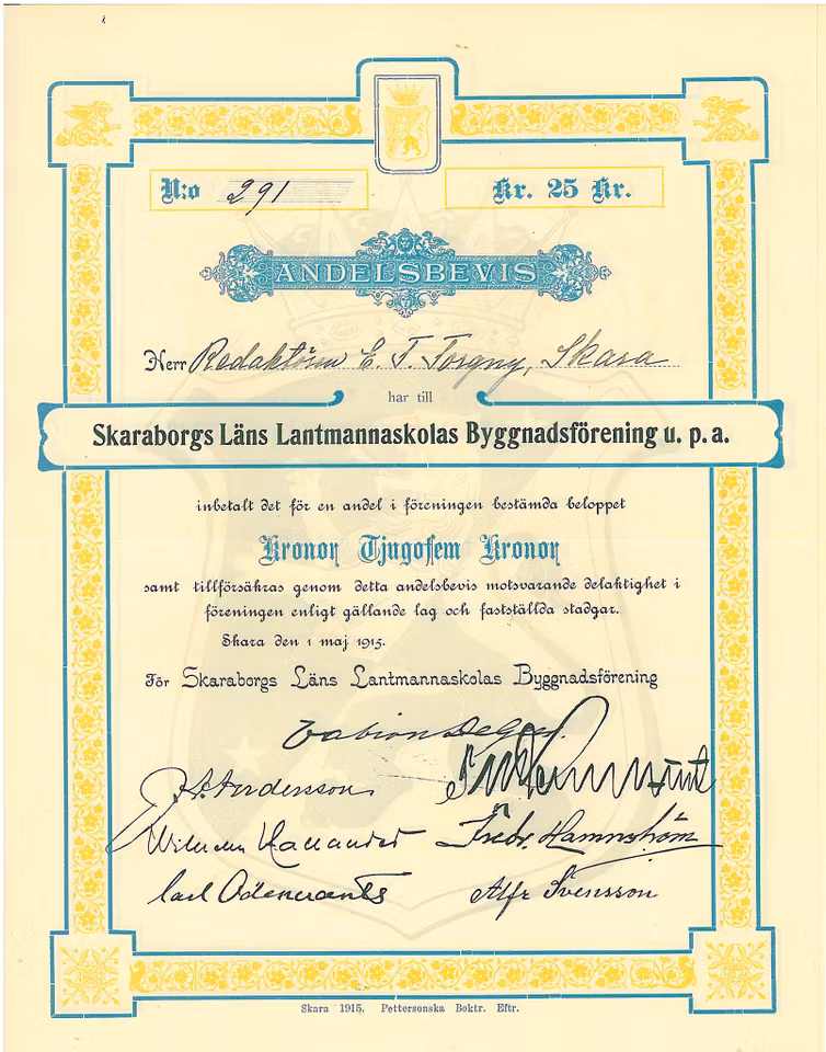 Skaraborgs Läns Lantmannaskolans Byggnadsförening u. p. a.