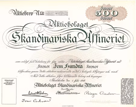 Skandinaviska Affineriet, AB, 500 kr