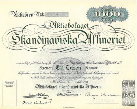 Skandinaviska Affineriet, AB, 1000 kr