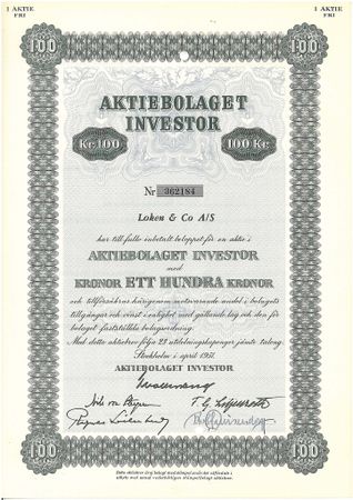 Investor, AB 100 kr