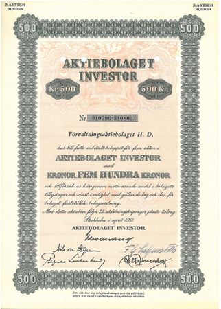 Investor, AB 500 kr