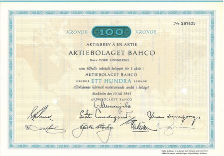 Bahco AB, 100 kr
