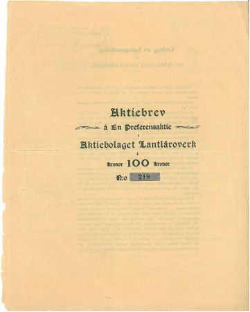 Lantläroverk, AB
