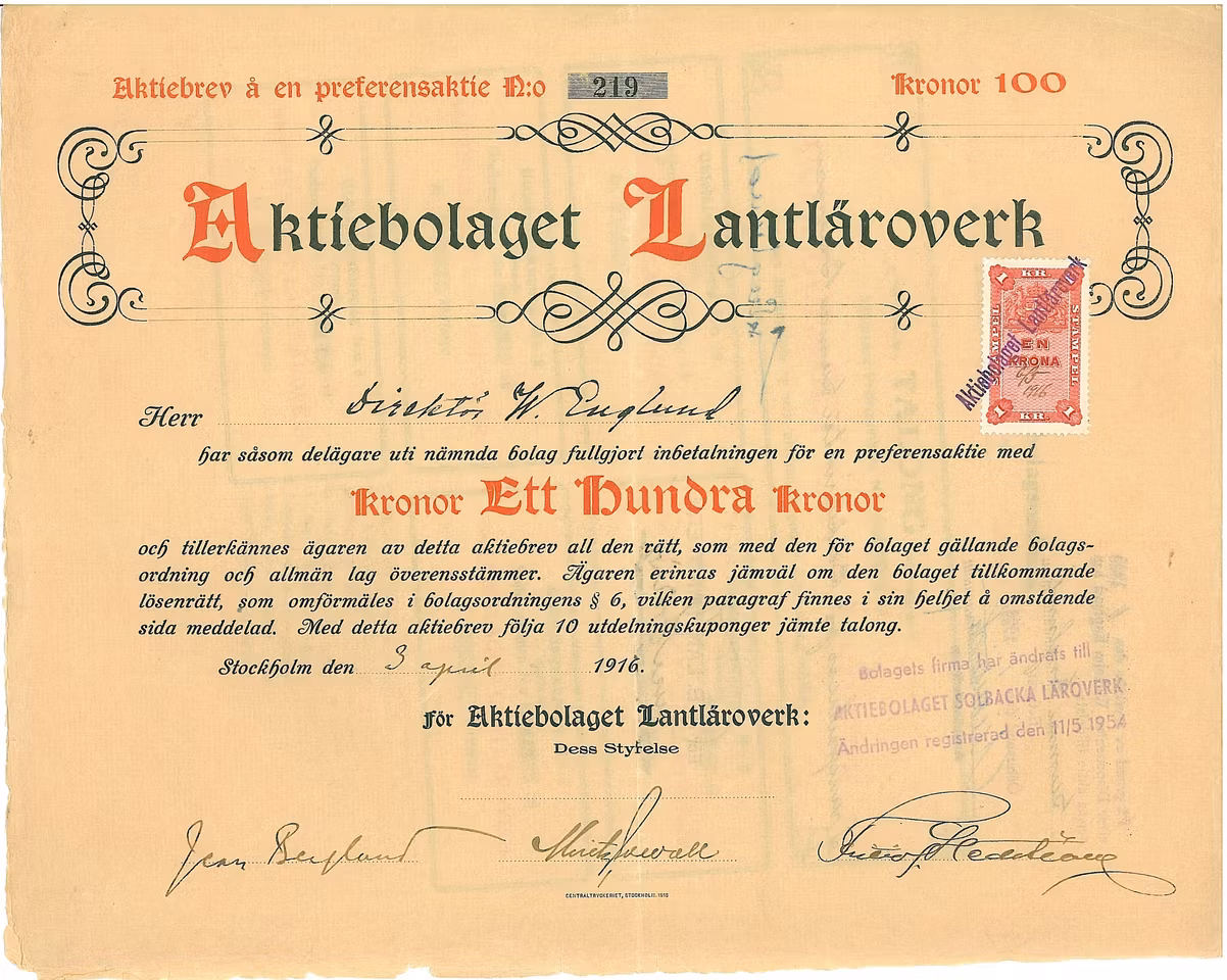 Lantläroverk, AB