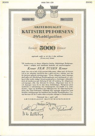 Kattstrupeforsens, AB 5 1/2 % Obligation