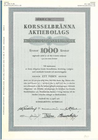 Korsselbränna AB, 6 % Obligation