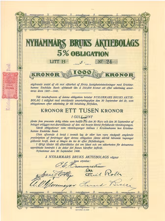 Nyhammars Bruks AB 5% obligation