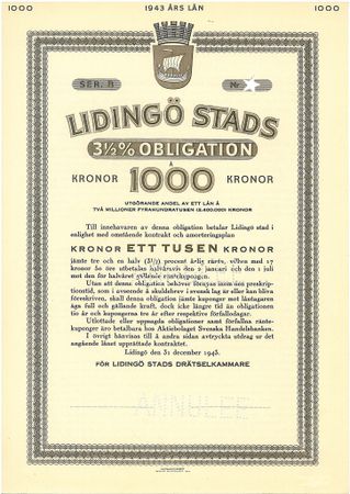 Lidingö Stads Obligation