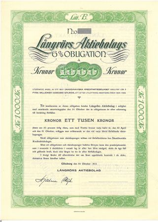 Långrörs AB, obligation
