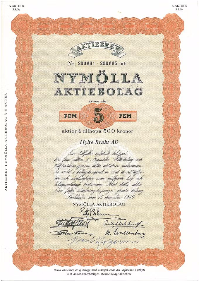 Nymölla AB, 500 kr