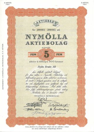 Nymölla AB, 500 kr