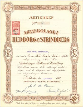 Hedborg & Strindberg, AB