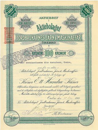 Jordbrukarnes Järn & maskinaffär, AB