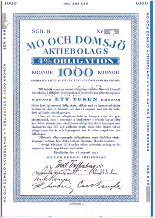 Mo och Domsjö AB, Obligtion