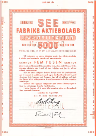 SEE Fabriks AB Obligation
