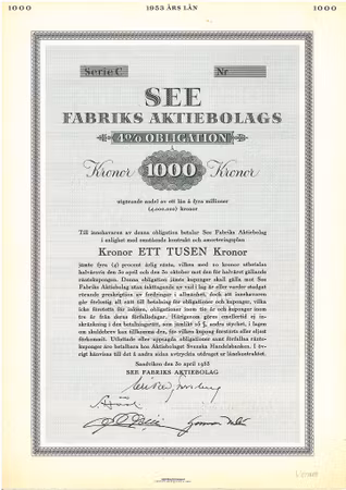 SEE Fabriks AB Obligation