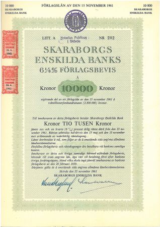 Skaraborgs Enskilda Banks Förlagsbevis