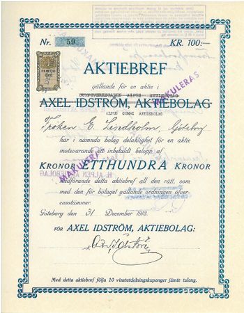 Axel Idström, AB
