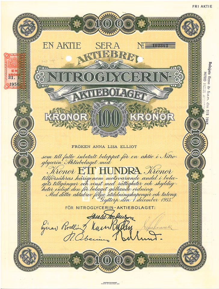 Nitroglycerin AB, 1955