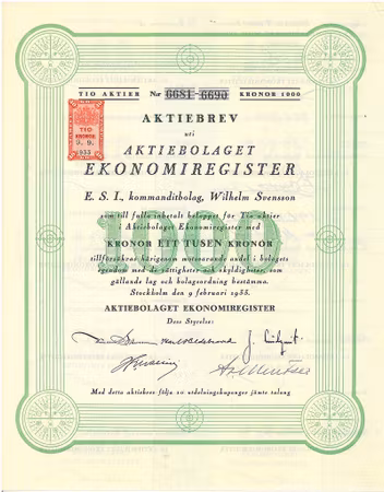 Ekonomiregister, AB