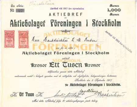 Föreningen i Stockholm, AB, 1907