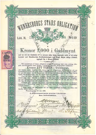Wenersborgs Stads Obligation
