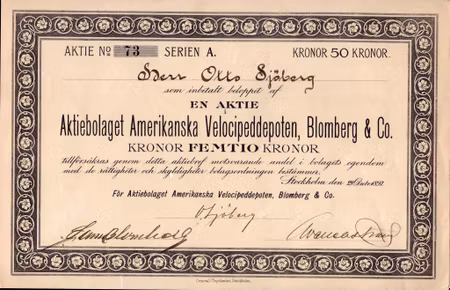 Amerikanska Velocipeddepoten, Blomberg & Co.
