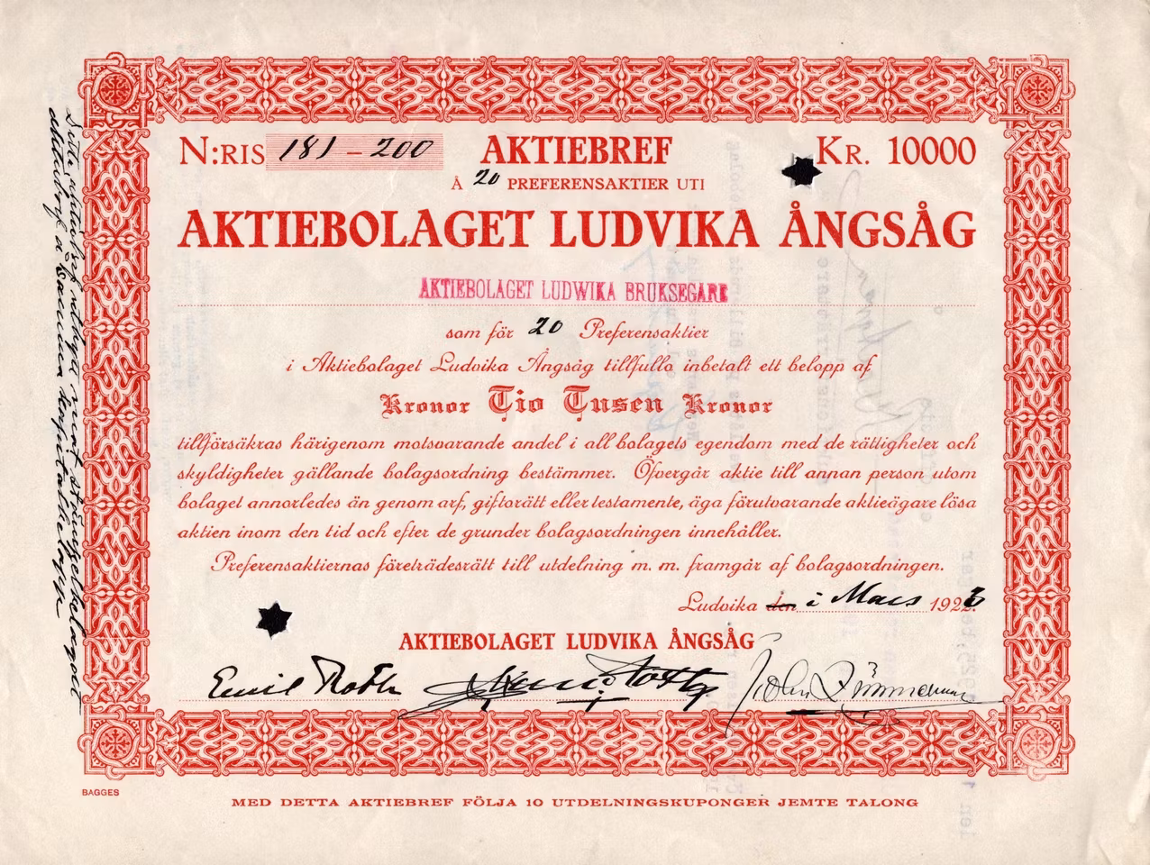 Ludvika Ångsåg, AB