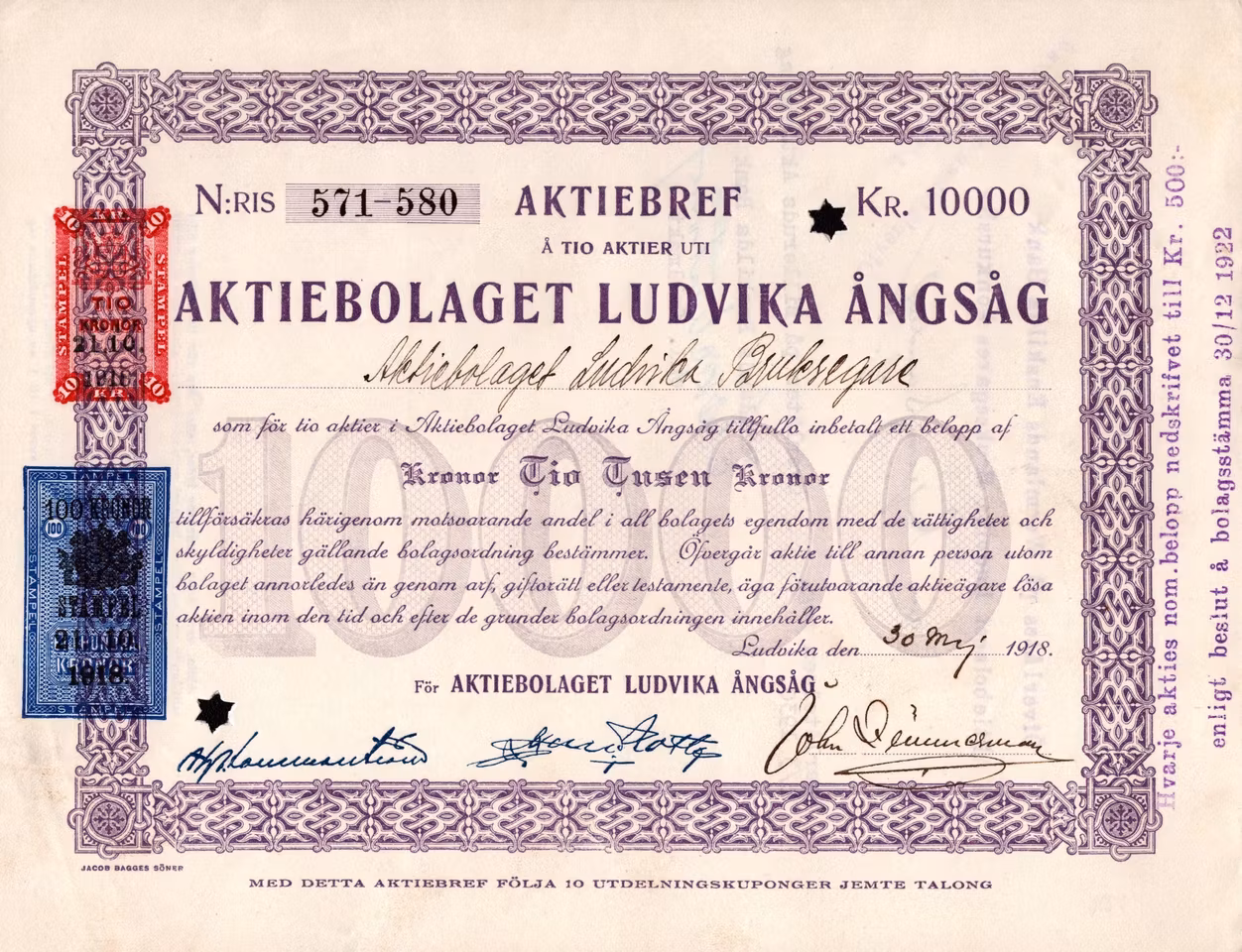 Ludvika Ångsåg, AB