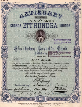Stockholms Enskilda Bank, 100 kr, 1946