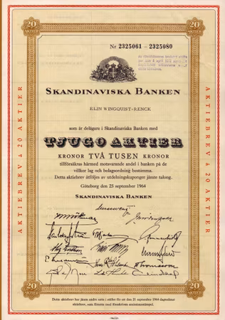 Skandinaviska Banken, 1964