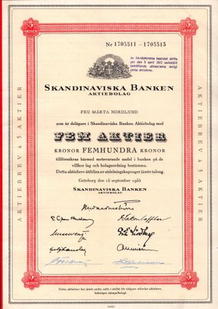 Skandinaviska Banken, 1955