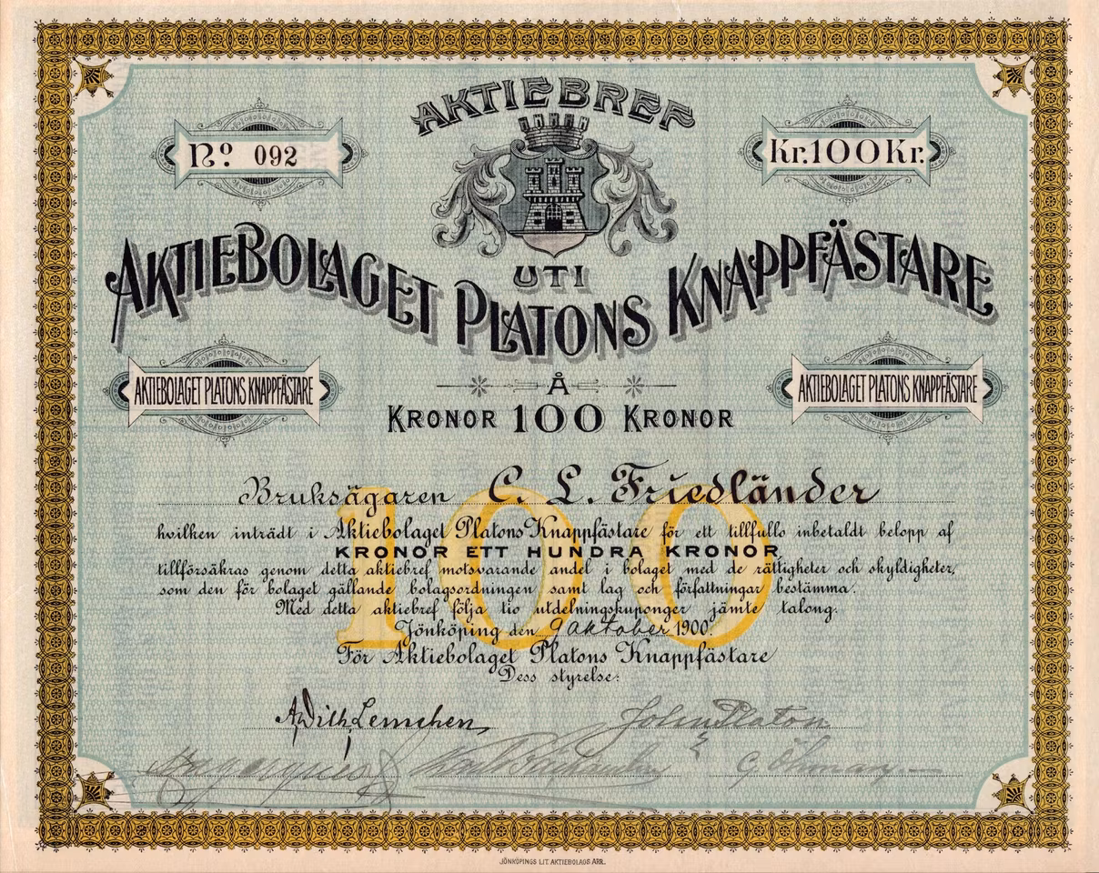 Plantons Knappfästare, AB