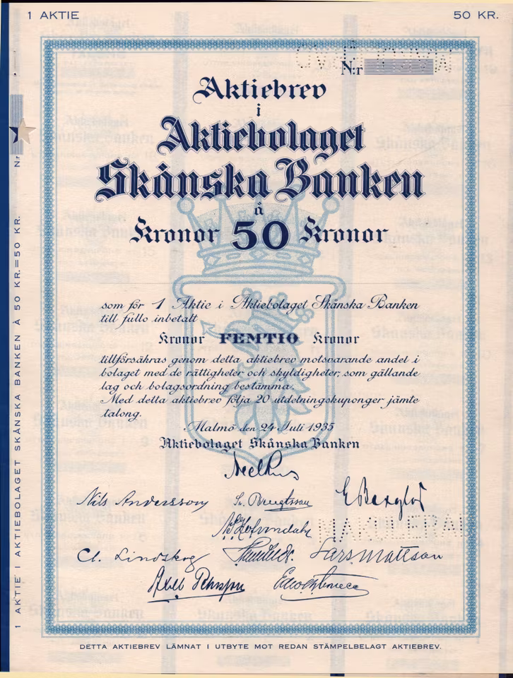 Skånska Banken, AB, 50 kr