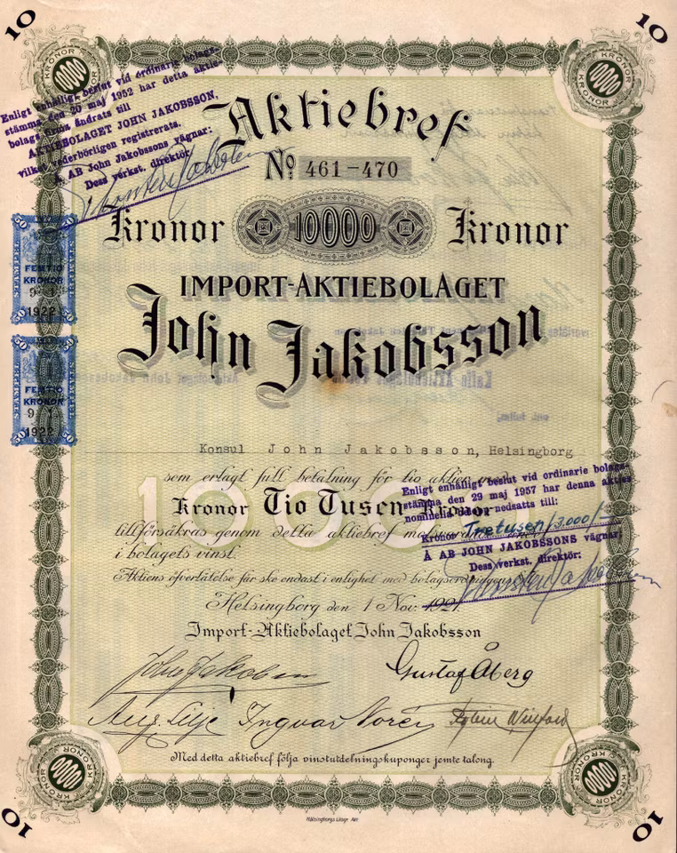 Import AB John Jakobsson, 10.000 kr