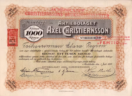 Axel Christiernsson, AB 1000 kr