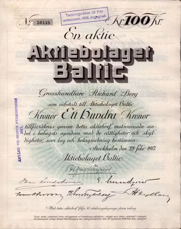 Baltic AB, 100 kr