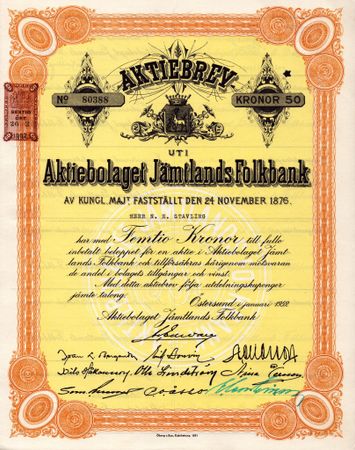 Jämtlands Folkbank, 1952