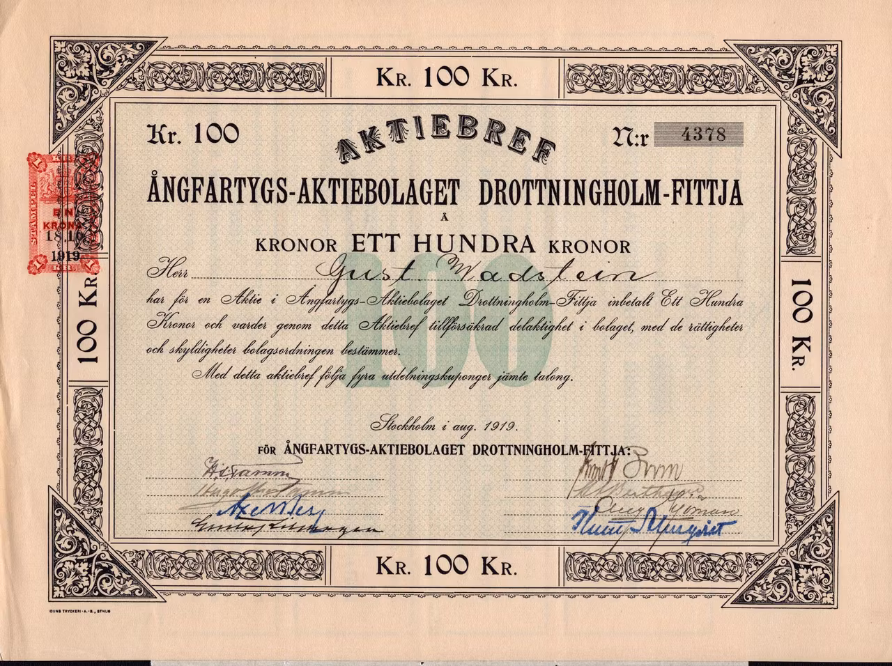 Ångfartygs AB Drottningholm-Fittja 1919