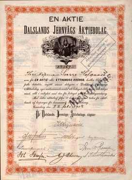 Dalslands Jernvägs AB, 1908
