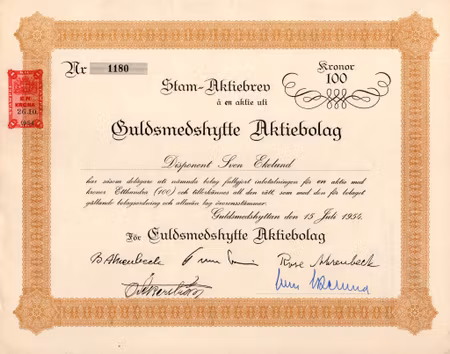 Guldsmedshytte AB, 1954, 100 kr